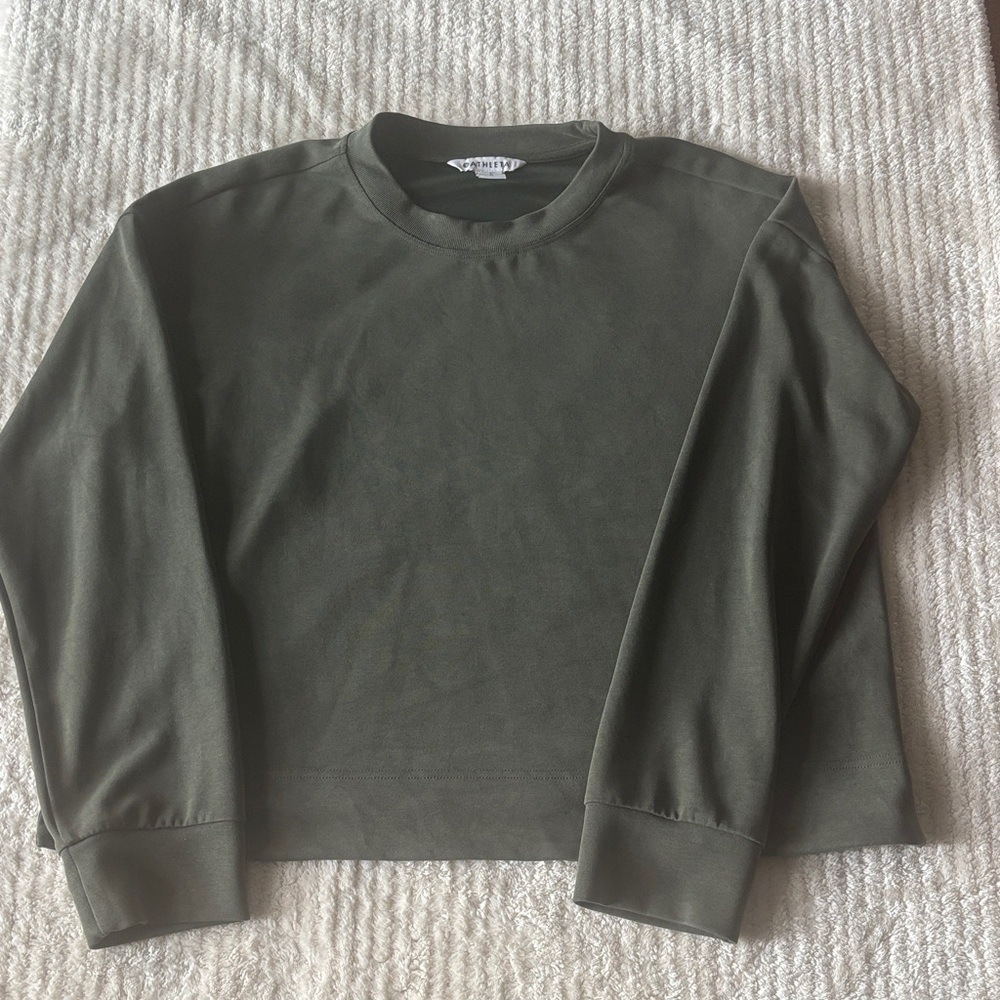 Athleta Forest Green Crew Swatshirt